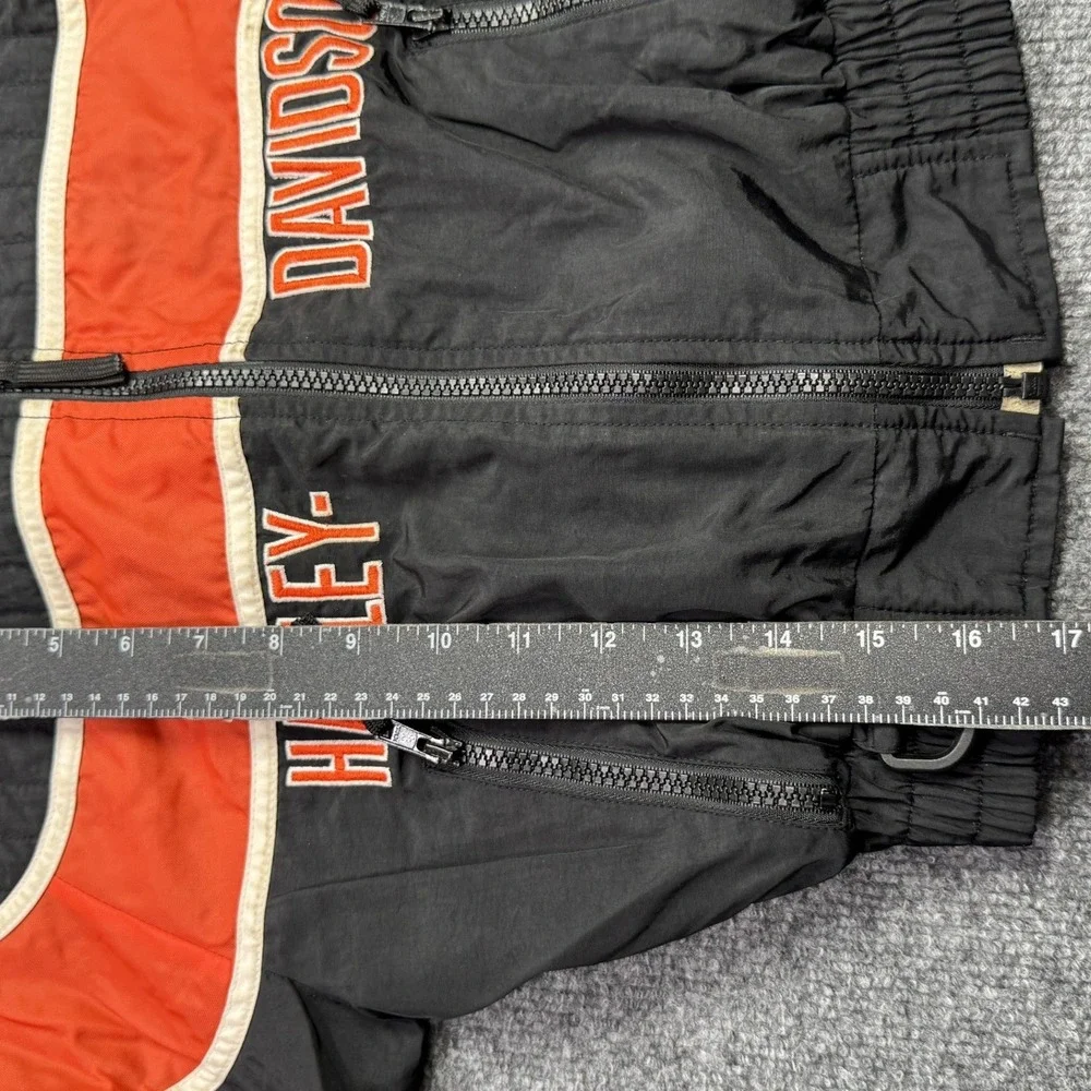 Harley Davidson Jacket Kids XS Black Orange Motorcycle Racing Full Zip Bomber